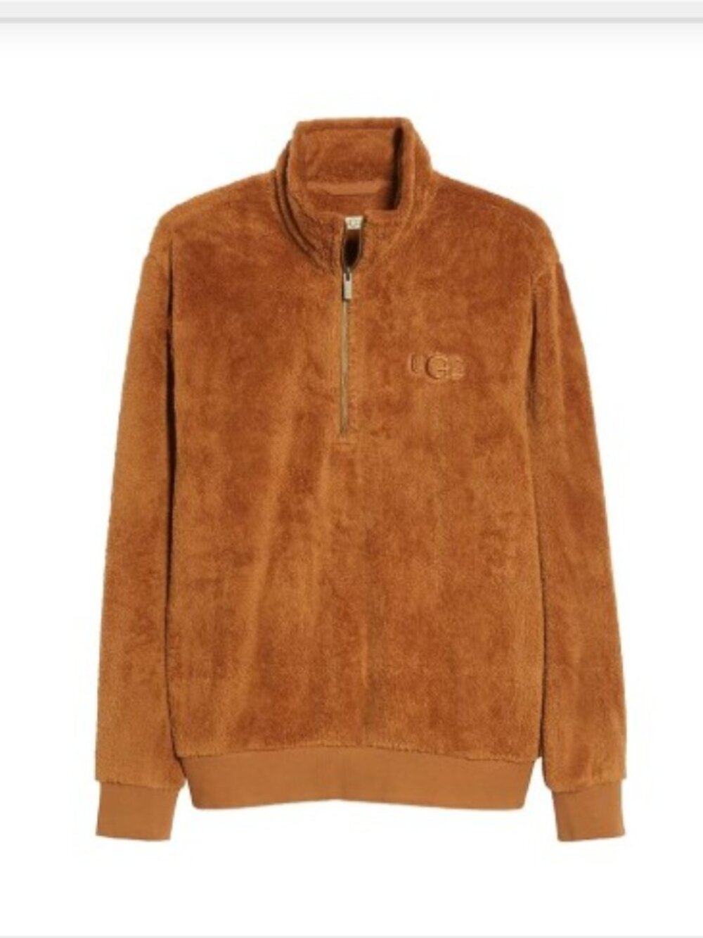 UGG Men's Zeke Sherpa Half-Zip Pullover Sweater - Chestnut Brown